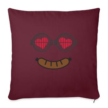 Grilling Grillmaster Grilling BBQ Saucisse Charbon de bois - Housse de coussin décorative 45 x 45 cm - bordeaux - Devant
