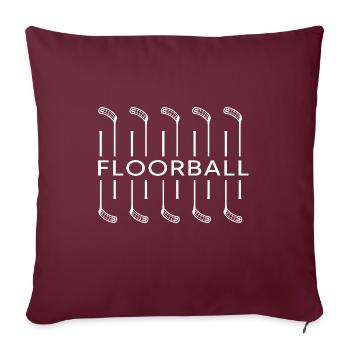 Floorball Floorball FLOORBALLFAN Joueur de floorball - Housse de coussin décorative 45 x 45 cm - bordeaux - Devant