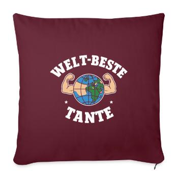 Weltbeste Tante Geburtstag Liebe Dankeschön - Sofakissenbezug 45 x 45 cm - Burgunderrot - Vorne