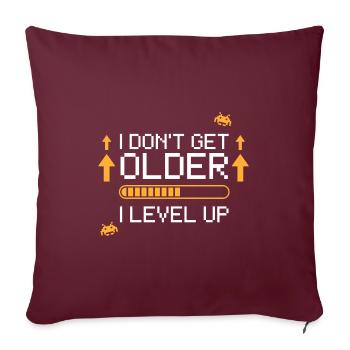 Cadeau d’anniversaire gaming level up - Housse de coussin décorative 45 x 45 cm - bordeaux - Devant