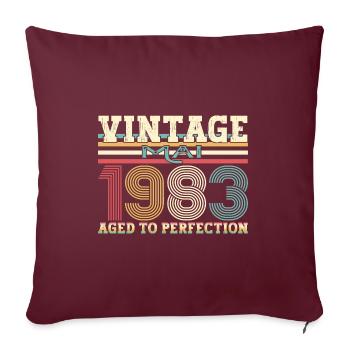 Millésime Mai 1983 39ème anniversaire Hommes 39 ans - Housse de coussin décorative 45 x 45 cm - bordeaux - Devant