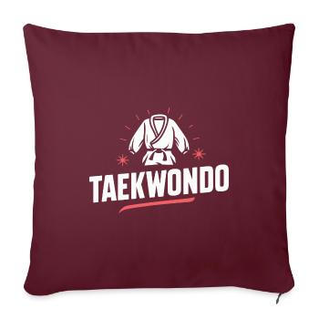 Taekwondoin Kick Kampfkunst Training Geschenk - Sofakissenbezug 45 x 45 cm - Burgunderrot - Vorne