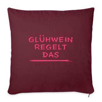 Eisbader winterbaden Glühwein Weihnachtsfeier - Sofakissenbezug 45 x 45 cm - Burgunderrot - Vorne