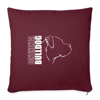 CONTINENTAL BULLDOG Profil Chiens Chien Wilsigns - Housse de coussin décorative 45 x 45 cm - bordeaux - Devant