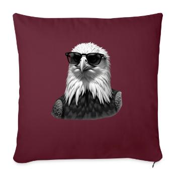 Lunettes de soleil Eagle Motif Animal Art Eagle - Housse de coussin décorative 45 x 45 cm - bordeaux - Devant