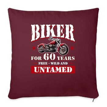 60 anniversaire 1965 motocycliste moto - Housse de coussin décorative 45 x 45 cm - bordeaux - Devant