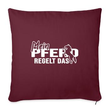 Reiten "Pferd regelt" Springreiter Galopp - Sofakissenbezug 45 x 45 cm - Burgunderrot - Vorne