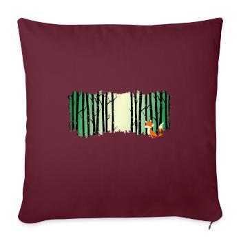 Forest shinrin yoku forest meditation « bain de forêt de renard » - Housse de coussin décorative 45 x 45 cm - bordeaux - Devant