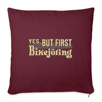 bikejöring zughundesport bikejöringleine zughund - Housse de coussin décorative 45 x 45 cm - bordeaux - Devant