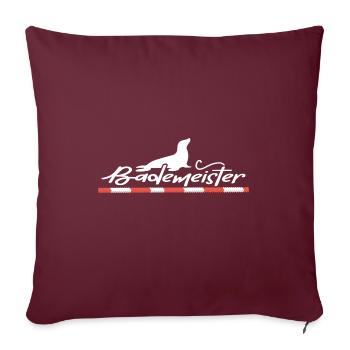 Schwimmer Bademeister am Beckenrand Schwimmbad - Sofakissenbezug 45 x 45 cm - Burgunderrot - Vorne
