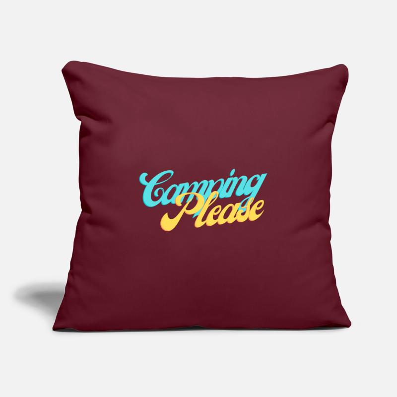 Camping Please Retro Script Sofa pillowcase 17,3'' x 17,3'' (45 x 45 cm)