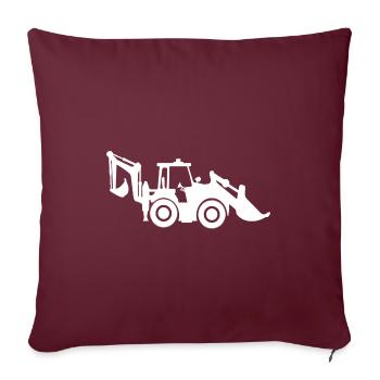 Weißer Baggerlader T-Shirt für den Bagger Fan - Sofakissenbezug 45 x 45 cm - Burgunderrot - Vorne