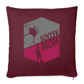 mom soccer - Sofakissenbezug 45 x 45 cm - Burgunderrot - Vorne