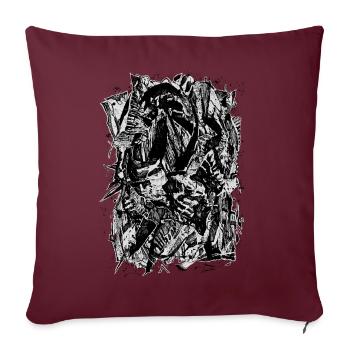 Abstraction de la mort - Housse de coussin décorative 45 x 45 cm - bordeaux - Devant