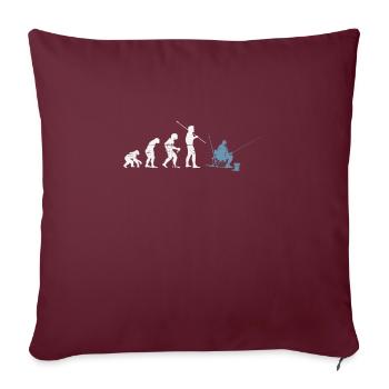 Cadeau d'évolution de pêcheur à la ligne - Housse de coussin décorative 45 x 45 cm - bordeaux - Devant