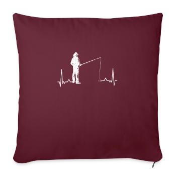 Pêche Baudrier Poisson Ange Battement De Coeur Retro - Housse de coussin décorative 45 x 45 cm - bordeaux - Devant