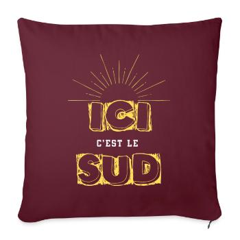 ICI C EST LE SUD - Housse de coussin décorative 45 x 45 cm - bordeaux - Devant