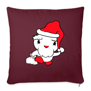 Canard Père Noël Cadeaux Noël Père Noël - Housse de coussin décorative 45 x 45 cm - bordeaux - Devant