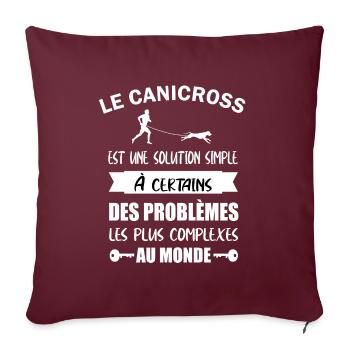 Le canicross est une solution simple t-shirt - Housse de coussin décorative 45 x 45 cm - bordeaux - Devant