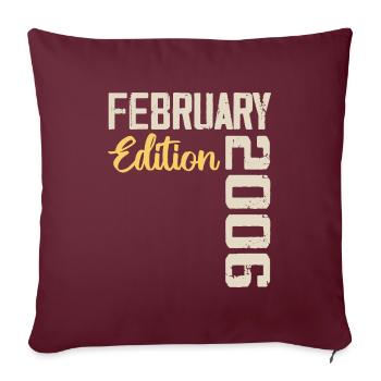 Février 2006 Anniversaire Février 2006 Rétro - Housse de coussin décorative 45 x 45 cm - bordeaux - Devant