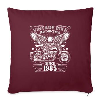 1985 Moto Vintage Biker Anniversaire Né En 1985 - Housse de coussin décorative 45 x 45 cm - bordeaux - Devant