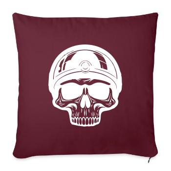 Skeleton Biker - Housse de coussin décorative 45 x 45 cm - bordeaux - Devant