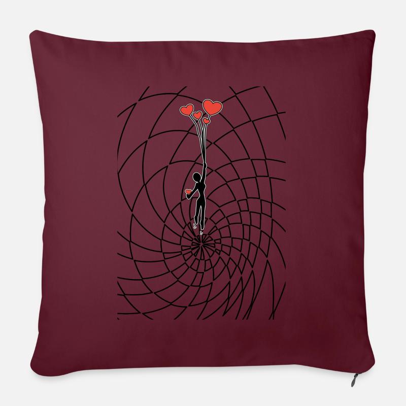 L’amour libère - Housse de coussin décorative 45 x 45 cm - bordeaux