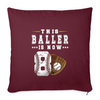 8e anniversaire joueur de baseball cadeau 8 ans - Housse de coussin décorative 45 x 45 cm - bordeaux - Devant