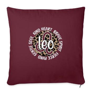 Lion Signe du Zodiaque Horoscope Signe du Zodiaque Lion - Housse de coussin décorative 45 x 45 cm - bordeaux - Devant
