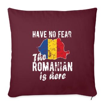 Fier Roumain Roumanie Origine Drapeau Roumain - Housse de coussin décorative 45 x 45 cm - bordeaux - Devant