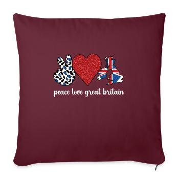 Drapeau britannique de la Grande-Bretagne Racines britanniques - Housse de coussin décorative 45 x 45 cm - bordeaux - Devant