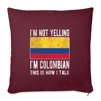 Colombie Colombie Drapeau colombien - Housse de coussin décorative 45 x 45 cm - bordeaux - Devant