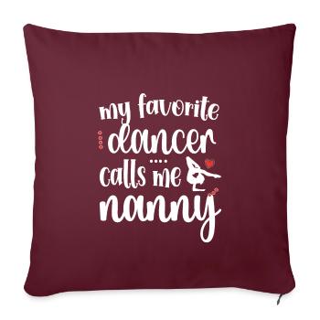 Fière danse nounou grand-mère par danseuse dansant nounou - Housse de coussin décorative 45 x 45 cm - bordeaux - Devant