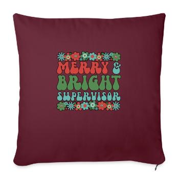 Superviseur Noël Supervision Gestion Noël - Housse de coussin décorative 45 x 45 cm - bordeaux - Devant