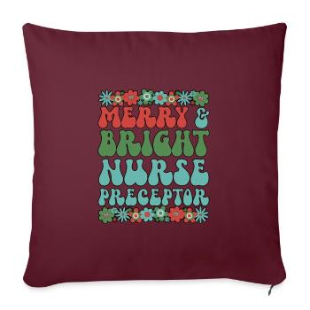 Infirmière précepteur Noël Précepteur infirmier Précepteur Noël - Housse de coussin décorative 45 x 45 cm - bordeaux - Devant