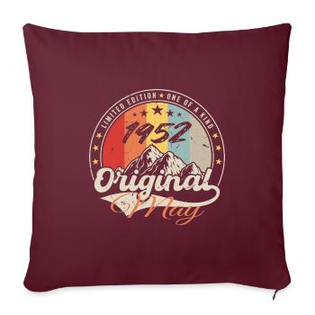 Mai 1952 | Anniversaire 1952 Vintage | May 1952 - Housse de coussin décorative 45 x 45 cm - bordeaux - Devant