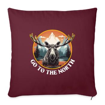 Aller à l’aventure dans le Nord orignal - Housse de coussin décorative 45 x 45 cm - bordeaux - Devant
