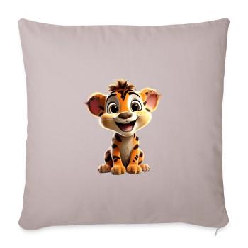 Merry Lion Cub - Sofa pillowcase 17,3'' x 17,3'' (45 x 45 cm) - light taupe - Front
