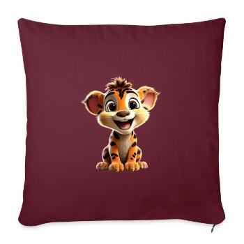 Merry Lion Cub - Sofa pillowcase 17,3'' x 17,3'' (45 x 45 cm) - burgundy - Front