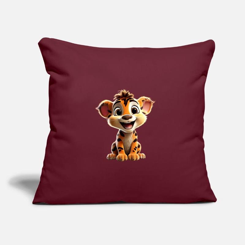 Lionceau Joyeux Housse de coussin décorative 45 x 45 cm