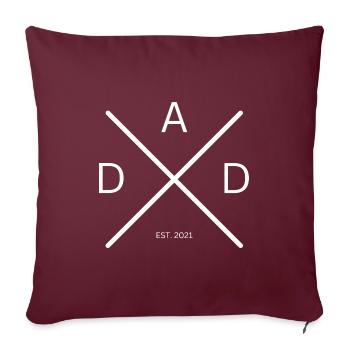 Cadeau de fête des pères Dad Est. 2021 - Housse de coussin décorative 45 x 45 cm - bordeaux - Devant
