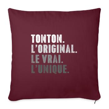 Tonton L'original Le Vrai L'unique - Housse de coussin décorative 45 x 45 cm - bordeaux - Devant