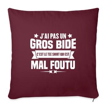 J'ai Pas Un Gros Bide Humour cadeau - Housse de coussin décorative 45 x 45 cm - bordeaux - Devant