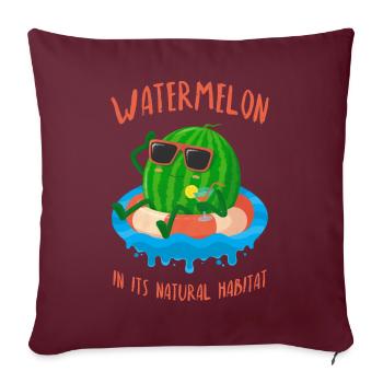 Les pastèques dans leur habitat naturel - Housse de coussin décorative 45 x 45 cm - bordeaux - Devant