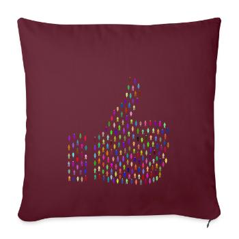 I like this Comme! Thumbs Up! - Housse de coussin décorative 45 x 45 cm - bordeaux - Devant