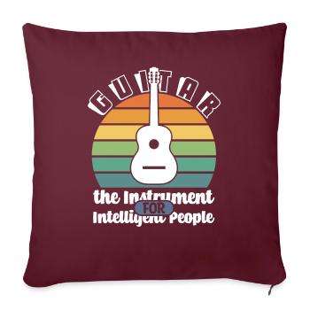 Des gens intelligents de la guitare - Housse de coussin décorative 45 x 45 cm - bordeaux - Devant