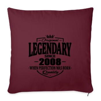Légendaire depuis 2008 - Housse de coussin décorative 45 x 45 cm - bordeaux - Devant