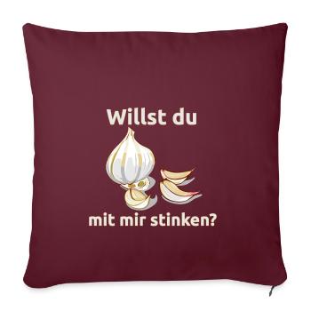 Knoblauch Knobi stinken Liebe Geschenk - Sofakissenbezug 45 x 45 cm - Burgunderrot - Vorne