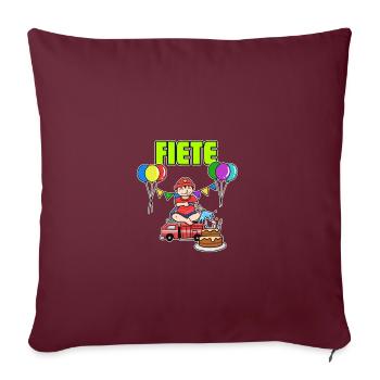 cadeau sapeurs-pompiers Fiete - Housse de coussin décorative 45 x 45 cm - bordeaux - Devant