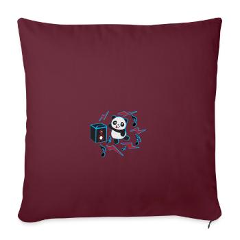 dancing panda - Sofakissenbezug 45 x 45 cm - Burgunderrot - Vorne